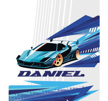 Tende a rullo personalizzabili macchina da corsa blu - TenStickers