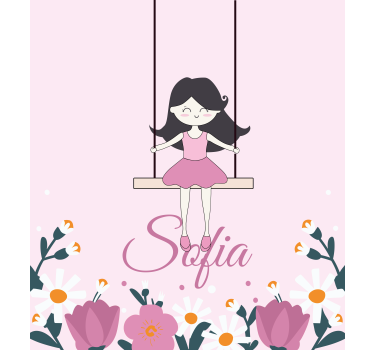 Tende a rullo personalizzabili ragazza su un'altalena - TenStickers