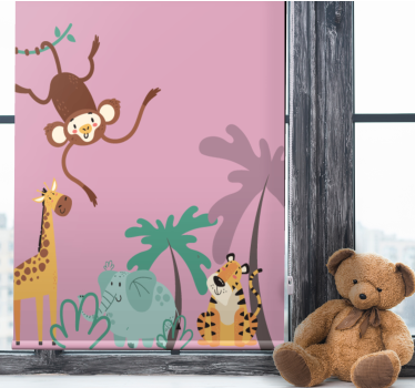 Tenda a rullo con animali della giunga - TenStickers