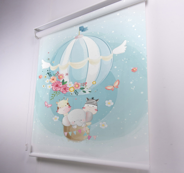 Tende a rullo nordiche Mongolfiera con fauna - TenStickers