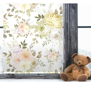 Tenda a rullo fiori Bellissimo motivo floreale senza soluzione di - TenStickers