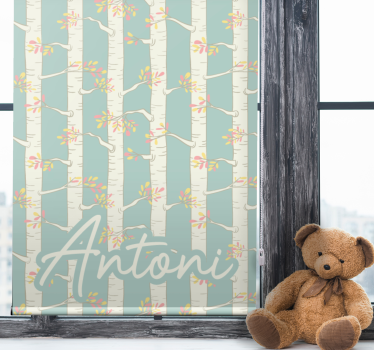 Tenda a rullo alberi betulle con nome - TenStickers