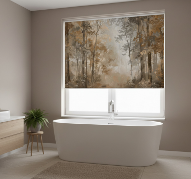 Tenda a rullo alberi bosco d'autunno ambra - TenStickers