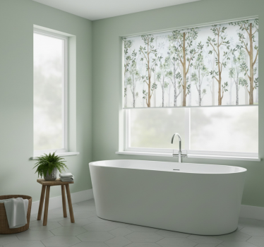 Tenda a rullo alberi carattere botanico minimalista - TenStickers