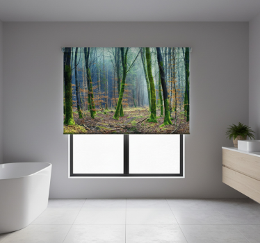 Tenda a rullo alberi foresta nebbiosa japandi - TenStickers