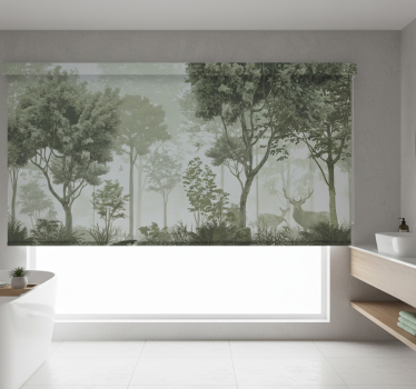 Tenda a rullo alberi fuga nella natura serena - TenStickers