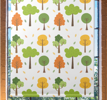 Tenda a rullo alberi modello colorato - TenStickers