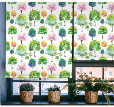 Tenda a rullo alberi modello stagionale - TenStickers