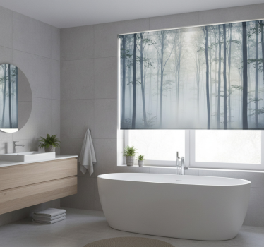 Tenda a rullo alberi murale di nebbia atmosferica - TenStickers