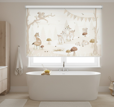 Tenda a rullo alberi nursery nel bosco incantato - TenStickers