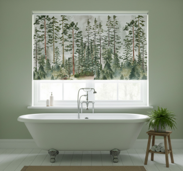 Tenda a rullo alberi parete bosco per nursery - TenStickers