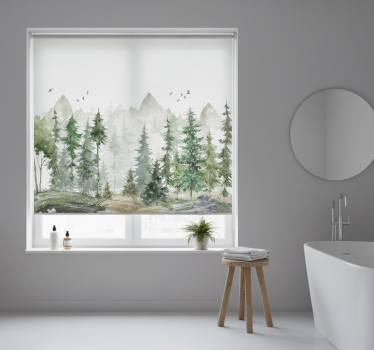 Tenda a rullo alberi pino nordico minimalista - TenStickers
