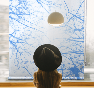 Tenda a rullo alberi rami degli alberi blu - TenStickers