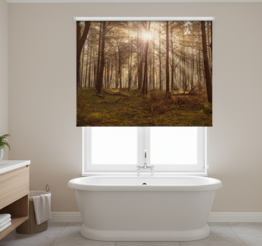 Tenda a rullo alberi salotto faunistico dorato - TenStickers