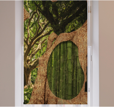Tenda a rullo alberi scena di foresta di bambù - TenStickers