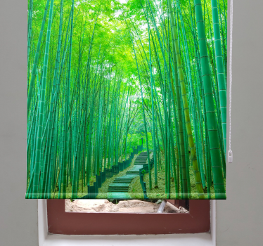 Tenda a rullo alberi sentiero di bambù lussureggiante - TenStickers