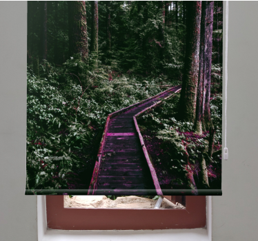 Tenda a rullo alberi sentiero forestale - TenStickers
