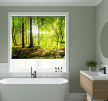 Tenda a rullo alberi valle montuosa lussureggiante - TenStickers