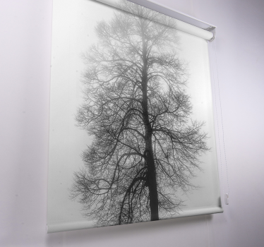 Tenda a rullo sala da pranzo  alberi Scala di grigi - TenStickers