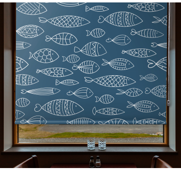 Tenda a rullo animali disegno del modello del pesce - TenStickers