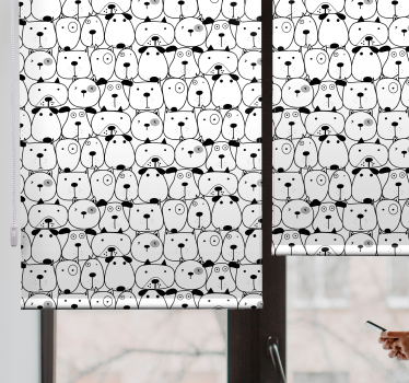 Tenda a rullo animali gatti e cani bianchi e neri - TenStickers
