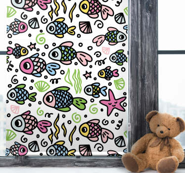 Tenda a rullo animali modelli di pesci colorati - TenStickers
