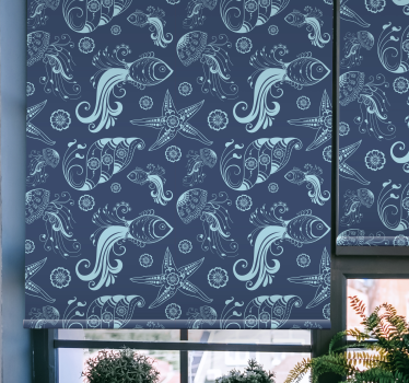 Tenda a rullo animali modello di fauna oceanica - TenStickers