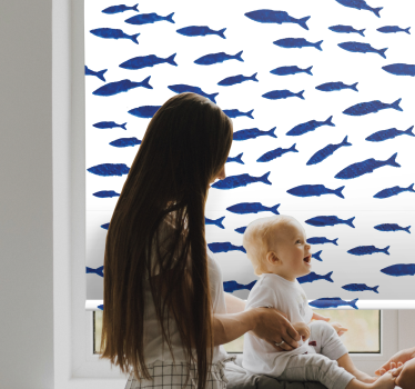 Tenda a rullo animali modello di pesce che sciama - TenStickers