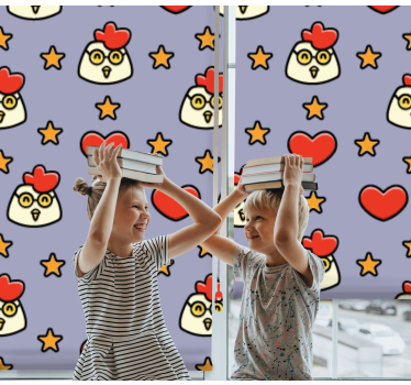 Tenda a rullo animali motivo a forma di pollo stellato - TenStickers