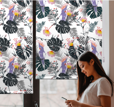 Tenda a rullo animali modello di uccelli tropicali - TenStickers