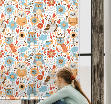 Tenda a rullo animali modello gufo affascinante - TenStickers
