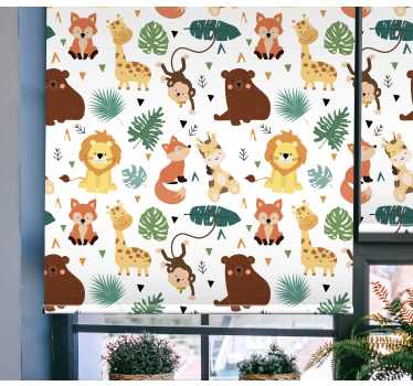 Tenda a rullo animali simpatiche creature da safari - TenStickers