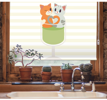 Tenda a rullo animali simpatici compagni di gatto - TenStickers