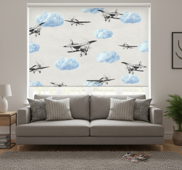 Tenda a rullo bianca aerei nel cielo - TenStickers