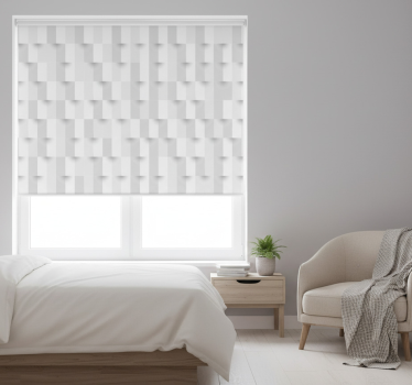Tenda a rullo bianca puzzle geometrico - TenStickers
