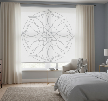 Tenda a rullo bianca design mandala - TenStickers