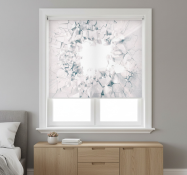 Tenda a rullo bianca forme geometriche esplodenti - TenStickers