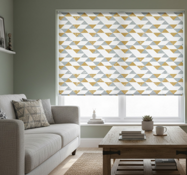Tenda a rullo bianca geometrica grunge per cucina - TenStickers