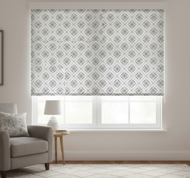 Tenda a rullo bianca motivo mosaico grigio classico - TenStickers