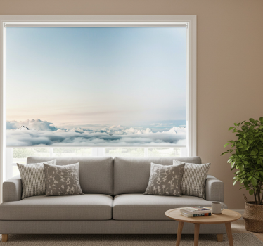 Tenda a rullo bianca paesaggio di cielo e mare - TenStickers
