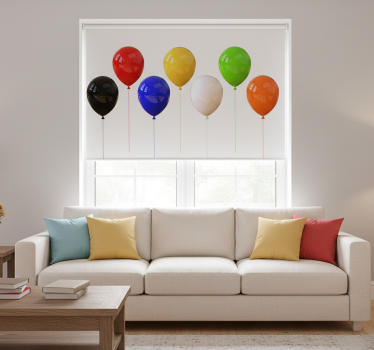 Tenda a rullo bianca palloncini colorati 3d realistici - TenStickers