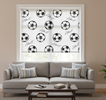Tenda a rullo bianca pallone con nome - TenStickers