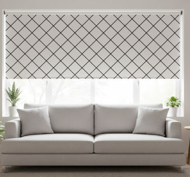 Tenda a rullo bianca quadri nordici bianco e nero - TenStickers