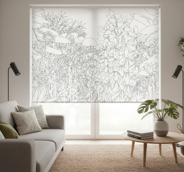 Tenda a rullo bianca schizzo giungla tropicale - TenStickers