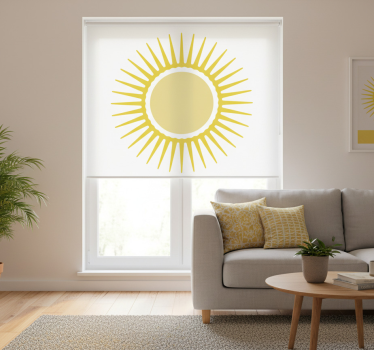 Tenda a rullo bianca sole giallo - TenStickers