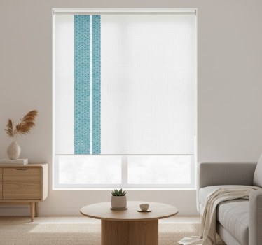 Tenda a rullo bianca strisce blu su sfondo bianco - TenStickers