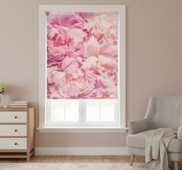 Tenda a rullo camera da letto fiori rosa peonia realistici - TenStickers