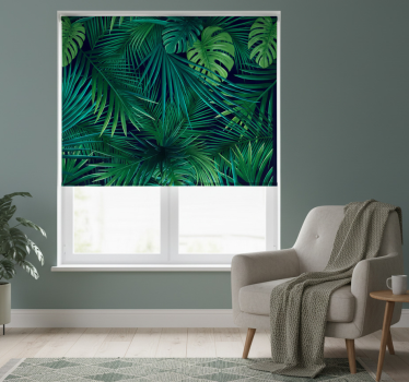 Tenda a rullo camera da letto foglie di monstera intense - TenStickers