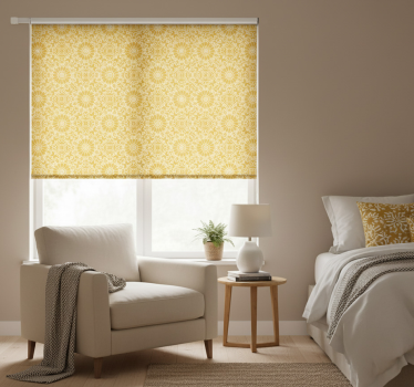 Tenda a rullo camera da letto forma vintage gialla - TenStickers