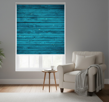 Tenda a rullo camera da letto legno blu - TenStickers